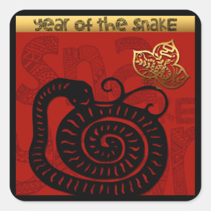 Cute Snake Chinese Year 2025 Zodiac Birthday SqS  Square Sticker