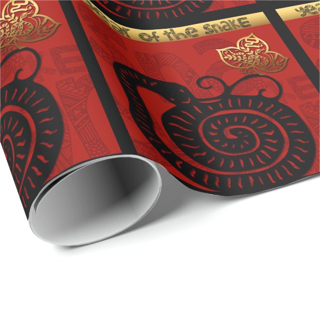 Cute Snake Chinese Year 2025 Zodiac Birthday WP Wrapping Paper (Roll Corner)