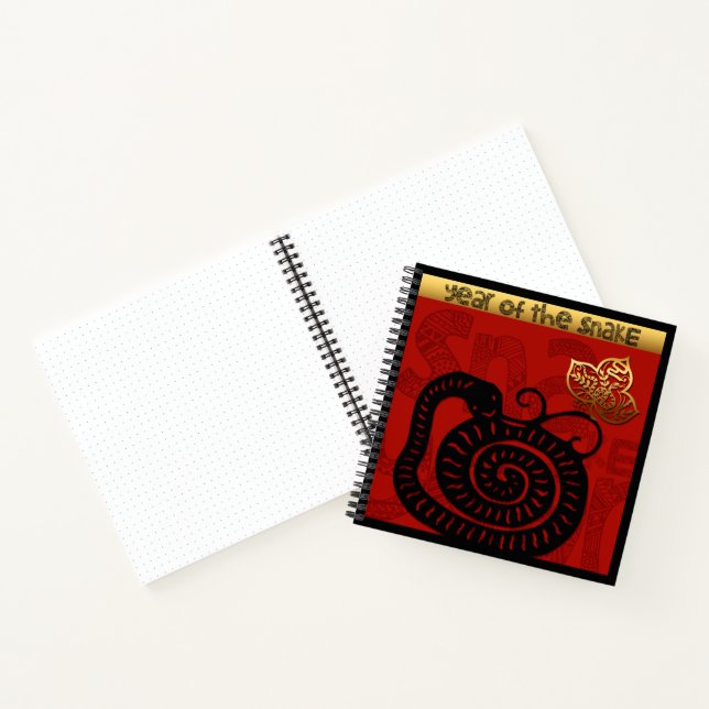 Cute Snake Chinese Year Zodiac Birthday SqNB Notebook (Inside)