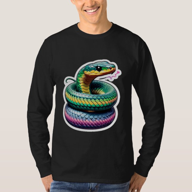 Cute Snake Illustration Long Sleeve T-Shirt (Front)