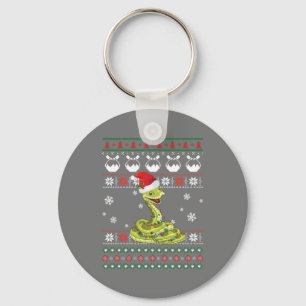 Cute Snake Ugly Sweater Christmas Light Pajama Key Ring