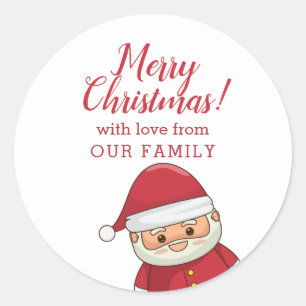 Cute Sneaking Christmas Santa Personalised Classic Round Sticker