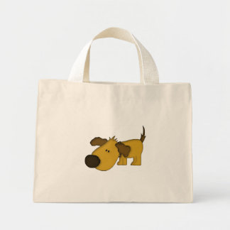 Cute sniffing dog tote reusable shopping bag