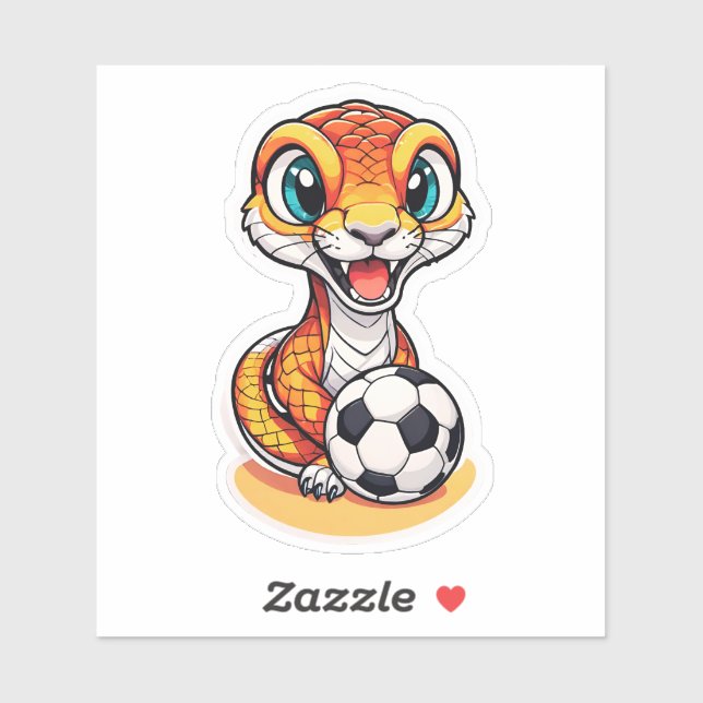 Cute Sniger Tiger Snake Playing Soccer (Sheet)