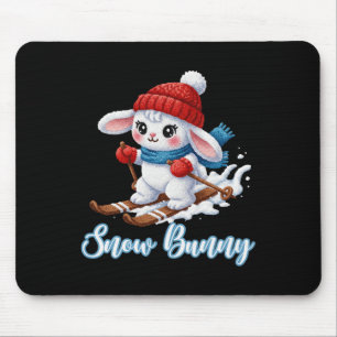 Cute Snow Bunny Ski Lover Winter Downhill Skiing B Mouse Mat