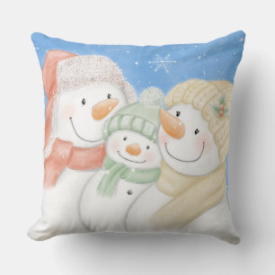 Cute Snow Family Cushion