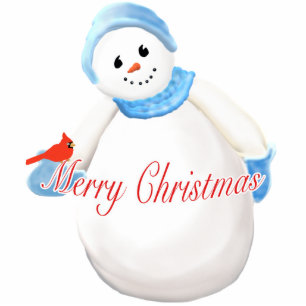 Cute Snow Girl Merry Christmas Ornament Photo Sculpture Decoration