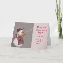 Cute Snow Girl Snow Woman Valentine’s Day