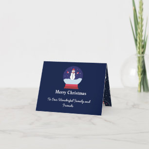 Cute Snow Globe with Snowman Christmas   Card
