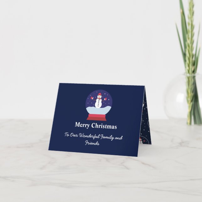 Cute Snow Globe with Snowman Christmas   Card (Front)