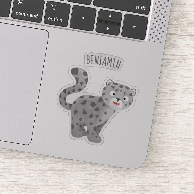 Cute snow leopard cartoon illustration (Detail)