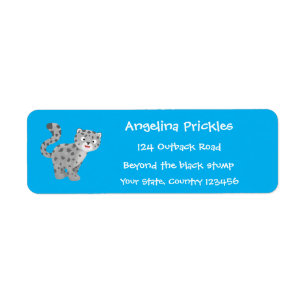 Cute snow leopard cartoon illustration
