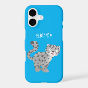 Cute snow leopard cartoon illustration