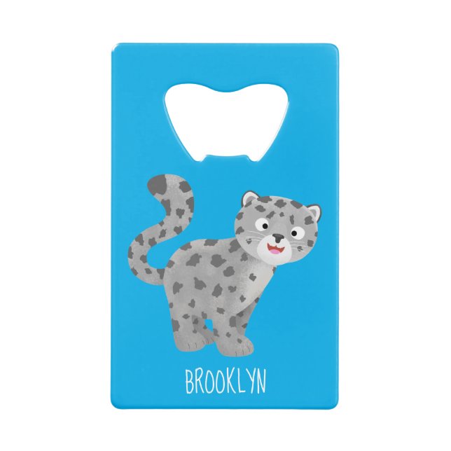 Cute snow leopard cartoon illustration (Front)