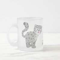 Cute snow leopard cartoon illustration
