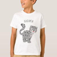 Cute snow leopard cartoon illustration