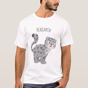 Cute snow leopard cartoon illustration T-Shirt