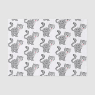 Cute snow leopard cartoon illustration tissue paper