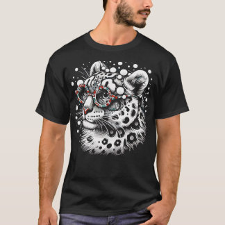 Cute Snow Leopard Cub Big Cat Animal Art 2 T-Shirt