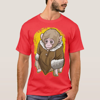Cute Snow Macaque Monkey Wearing A Coat Meme  T-Shirt