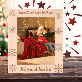 Cute Snow Much Love To Share Personalise Etched Frames