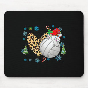 Cute Snowflake Christmas Volleyball Heartbeat Sant Mouse Mat