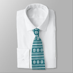 Cute snowflake knit pattern Holiday neck tie