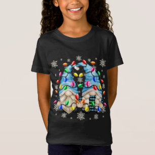 Cute Snowflake Pattern And Christmas Gnome Christm T-Shirt