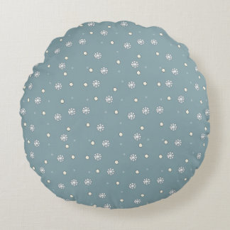 Cute Snowflake Round Throw Pillow
