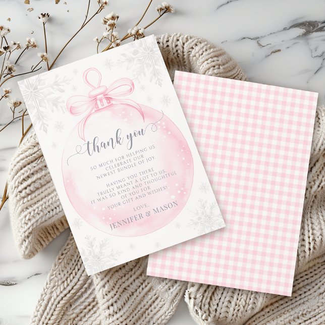 Cute Snowflake Winter Baby Shower Thank You Cards (Creator Uploaded)
