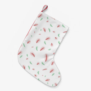 Cute Snowflake Wreath Xmas tree Red Green pattern Small Christmas Stocking