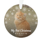 Cute Snowflakes Photo Cat My First Christmas