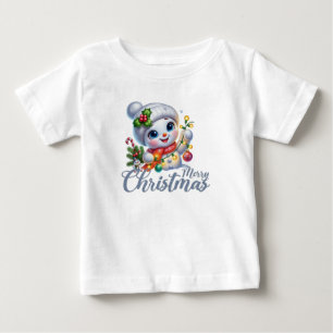 Cute Snowgirl Merry Christmas Lights Tee