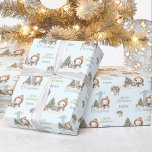 Cute Snowman 1st Christmas Vintage Blue Name Text Wrapping Paper<br><div class="desc">Cute 1st Christmas wrapping paper with a cute vintage snowman in blue for baby boys. Easily personalise the text. Please visit the store for the full line of products that are available - Kate Eden Art</div>