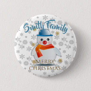 Cute Snowman 6 Cm Round Badge