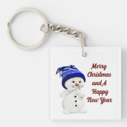 Cute Snowman Acrylic Keychain