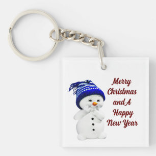 Cute Snowman Acrylic Keychain