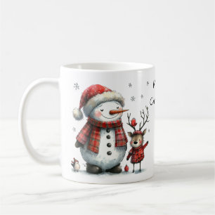 Cute Snowman and Reindeer  Coffee Mug