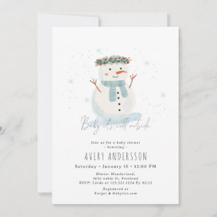 Cute Snowman Baby It's Cold Outside Baby Shower Invitation