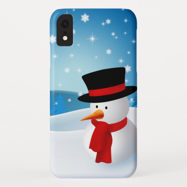 Cute Snowman Barely There™ iPhone 4 Case (Back)