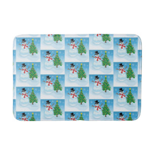 Cute Snowman Bath Mat