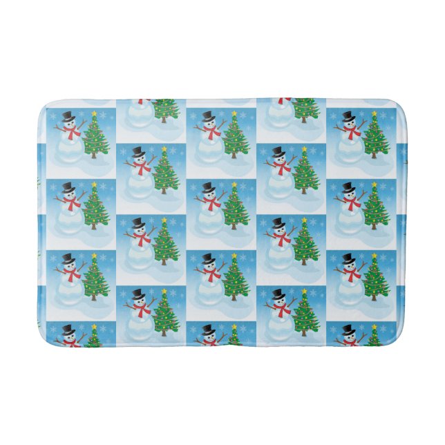 Cute Snowman Bath Mat (Front)