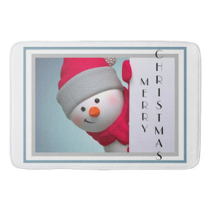 Cute Snowman Bath Mat
