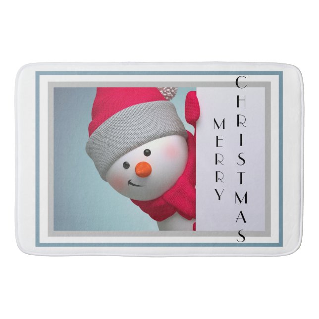 Cute Snowman Bath Mat (Front)