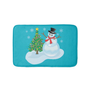 Cute Snowman Bath Mat