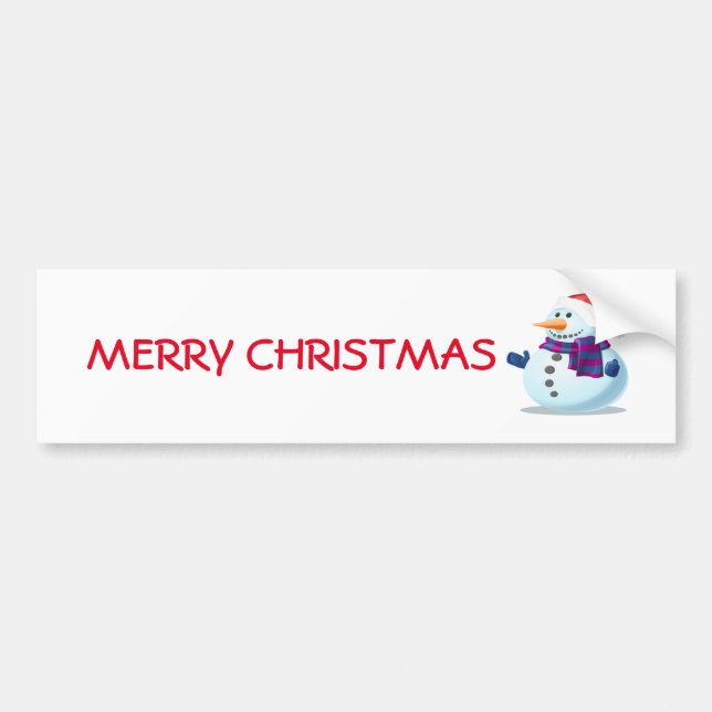 Cute Snowman Bumper Sticker (Front)