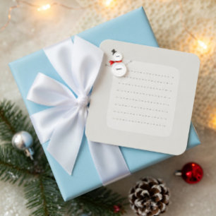 Cute Snowman Button Design Holiday Enclosure Card