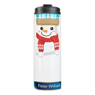 Cute Snowman Celebrating Christmas  Thermal Tumbler
