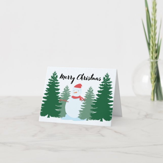 Cute Snowman Christmas Card (Front)