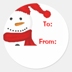 Cute Snowman Christmas Gift Tags